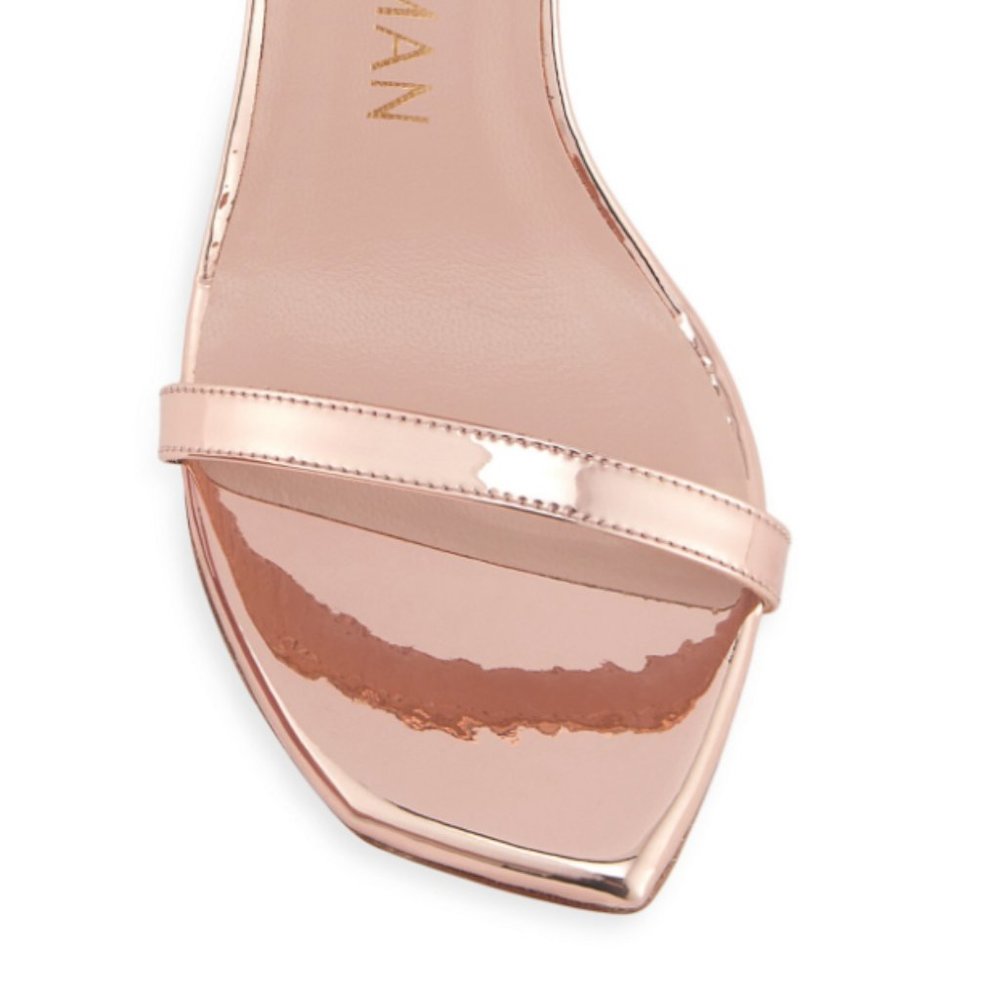 Stuart Weitzman Amelina Block-Heel Sandals Rose Gold NWT - Picture 3 of 10